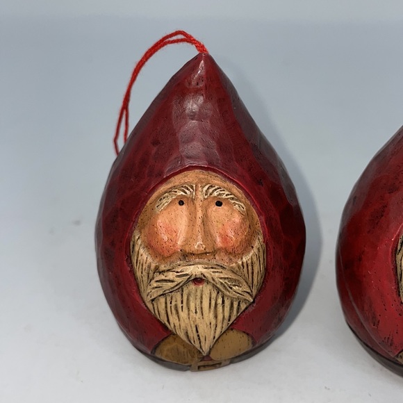 Santa Faces Oval Shape Porcelain Ornaments - Picture 2 of 12